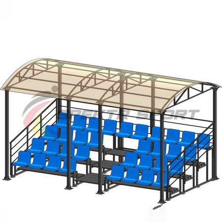 Купить Трибуна для зрителей 4 ряда на 34 места с навесом и перилами в Верхнийтагиле 